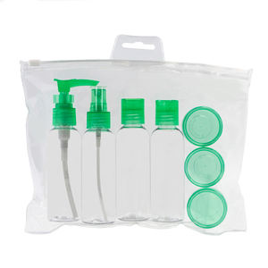 Green Caps - Juego de 7 Botellas de Viaje 4 en 1, Botellas de Perfume Mini de PET de 60 ml, Botellas de Loción de Lujo con Bomba, Botellas con Tapa Abatible de 60 ml - Product Image 4