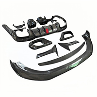 Kit carrosserie compact en fibre de carbone avec lèvre avant LED, aileron arrière, embout d'échappement et spoiler pour Mercedes Benz Classe S W222 – Pièces aérodynamiques