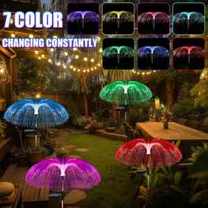 Lámpara de Fibra Óptica con Forma de Medusa, Resistente al Agua IP65, Lámpara Solar LED para Decoración de Jardín y Césped, Lámpara de Fibra de Vidrio - Product Image 4
