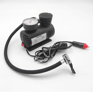 Portable small mini dc 12 volt simple car tire air compressor tire inflator pump with dial gauge