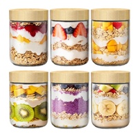 Offre Spéciale – Lot de Bocaux en Verre Écologiques de 10 oz avec Couvercle Rabattable et Large Ouverture pour la Cuisine : Salades, Snacks, Yaourts, Overnight Oats