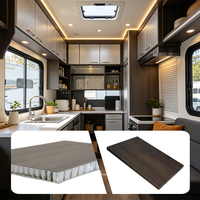 Fabrication d'armoires de cuisine pour camping-car, certifiées CE, en bois grainé, porte d'armoire imperméable, panneau sandwich en aluminium nid d'abeille pour meubles