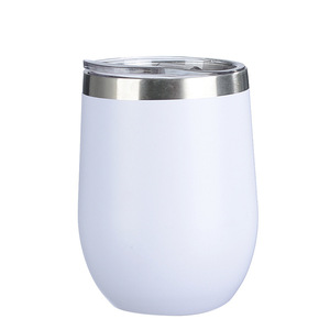 Vaso de vino de acero inoxidable con tapa, taza de viaje aislada al vacío de doble pared para café, cócteles, color helado - Product Image 5