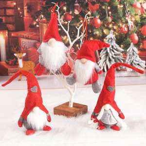 Adorno colgante de tela navideña, muñeco de peluche sin rostro para decoración del árbol de Navidad - Product Image 3