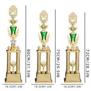 Trophées en plastique ABS de haute qualité, quatre piliers dorés, trophée de mode fantastique, base plaquée or, cérémonie de remise de prix, SZ11 - Product Image 5