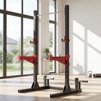 Banco de Levantamiento de Pesas Multifuncional de Metal para Gimnasio con Barra de Dominadas y Rack de Sentadillas Comercial de Medio Marco Libre