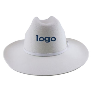 Sombreros de vaquero occidentales blancos de fieltro 100% lana australiana nuevos 2026, sombreros de vaquero y vaquera con logo personalizable, sombreros de vaquero de Texas. - Product Image 1