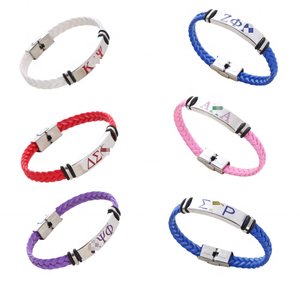 Zpb Dst Aka Kap Opp Bangles Studentenvereniging Lederen Armbanden Griekse Letter Armband - Product Image 1