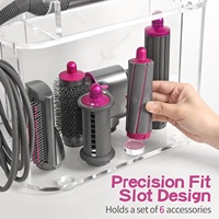 Support de rangement en acrylique avec Dyson Airwrap Styler Accessoires Organisateur de comptoir pour le stockage de la salle de bain Accessoires à long baril
