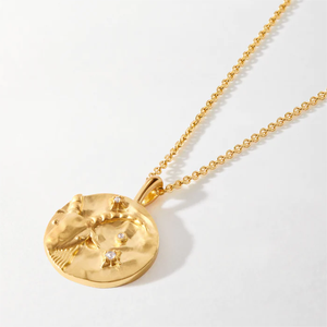 Joyería fina 925 collar de plata esterlina 18K oro Capricornio Zodiaco 12 constelación joyería colgante collar para mujer - Product Image 2