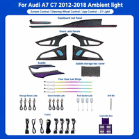 Kit d'éclairage d'ambiance LED pour l'intérieur de la voiture, 27 lumières, 64 couleurs, écran ciel étoilé, commande par application sur le volant, pour Audi A7 C7 2012-2018