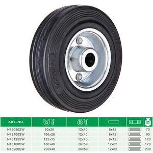 ล้อยางอุตสาหกรรมขนาด6นิ้ว80/<span class=keywords><strong>100</strong></span>/125/160/200มม. ทำจากเหล็กขอบล้อสำหรับงานหนักขนาดกลางชนิดยุโรป - Product Image 2