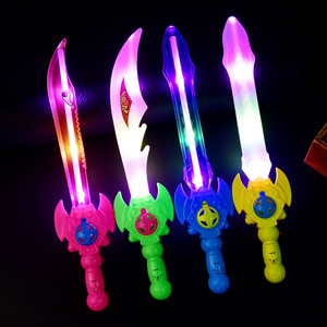 Épée de jouet en plastique en forme de <span class=keywords><strong>requin</strong></span> lumineuse et sonore, <span class=keywords><strong>sabre</strong></span> laser pour enfants, épée à induction phosphorescente, jouet de fête néon - Product Image 1