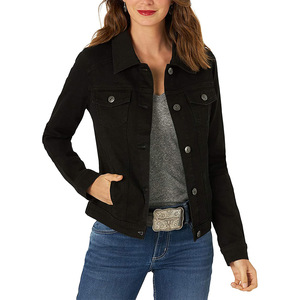 Vestes en jean slim Offre Spéciale personnalisé pour femmes en denim uni délavé de haute qualité - Product Image 6