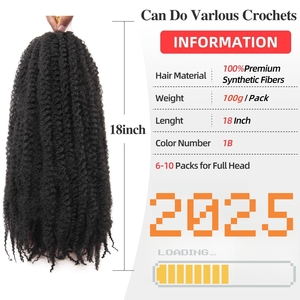 긴 자연 모발을위한 아프리카 변태 곱슬 말리 트위스트 합성 풀린 브레이드, Locs & Faux Locs - Product Image 4