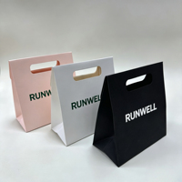 RUNWELL Custom Printed Kraft Eco-Friendly Recyclable Gift Paper Tote Bags Die Cut Handle Reusable Present Packaging Business