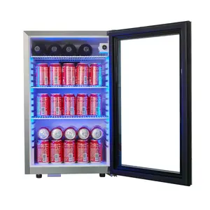 Vinopro 75L Electric Drink Display Fridge Single Zone Stainless Steel Beverage Cooler For Beer Wine And Other Beverages