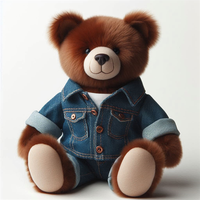 Ours en peluche pelucheux avec logo personnalisé personnalisé ours en peluche en vrac ours en peluche doux avec tissu