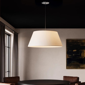 Luminaire suspendu en tissu de style japonais Wabi Sabi, rond, blanc, E27 LED, pour restaurant, bureau, chambre, salon, salon de thé, inspiration zen - Product Image 4