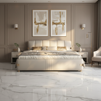 Juego de Muebles de Dormitorio de Primera Calidad, Moderno y Lujoso, con Estructura de Madera, Amplio Espacio de Almacenamiento, Cama de Cuero Suave y Elegante
