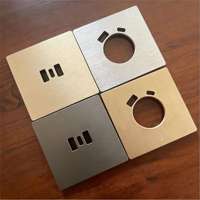 Cadre d'interrupteur mural intelligent en aluminium anodisé or AL6061, 86x86x6.8mm, contact DPDT 220V, usiné CNC, pour hôtel/villa intelligente