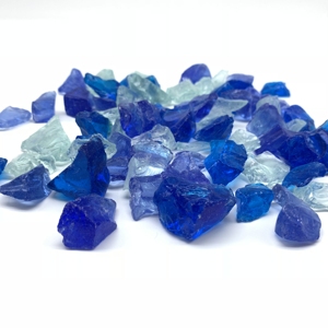 Groothandel Blauw Groen Verpletterd Slakken Glazen Rotsen Voor Vuurkorf - Product Image 3