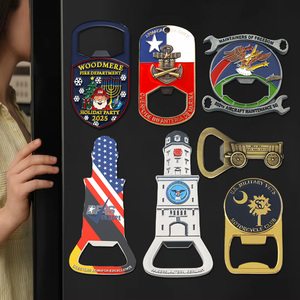 Đa-Mục Đích Tủ Lạnh Nam Châm Bia Mở Nhà Sản Xuất Tùy Chỉnh Mở Chai Men Brass Vàng Bạc Mạ Từ Mở Chai - Product Image 1