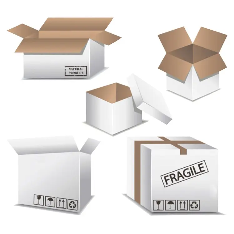 Factory custom printing white big cardboard corrugated paper delivery cajas de carton shipping moving boxes