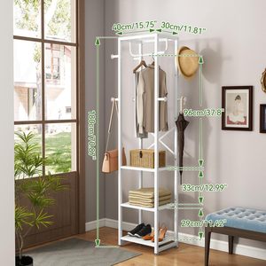 Home Simple <b>Clothes</b> <b>Rack</b> Large Capacity <b>Clothes</b> Storage Shelf Small Solid Wood Floor Standing <b>Clothes</b> <b>Rack</b> - Product Image 2