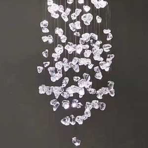 Gran Proyecto de lujo interior Hotel vestíbulo Villa exposición restaurante decoración piedra colgante decoración candelabro - Product Image 3