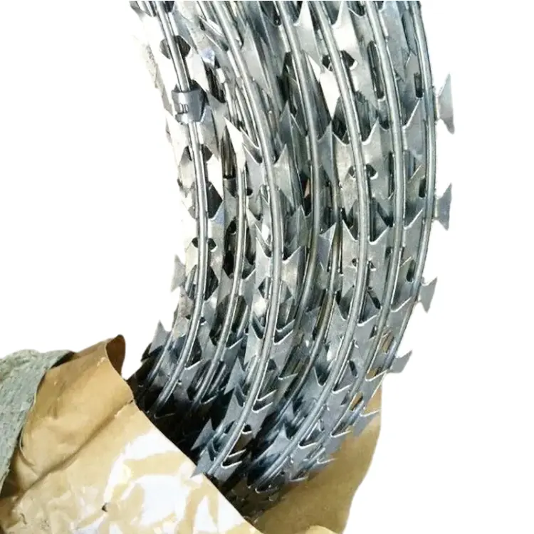 Hot nhúng mạ kẽm Dao Cạo Lưỡi bto10 bto12 concertina dao cạo dây an ninh hàng rào dao cạo dây thép gai