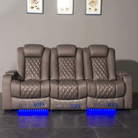 Ensemble Canapé Releveur Électrique et Inclinable en Cuir Véritable pour Salon, Home Cinéma ou Salle de Spectacle, Fauteuil de Massage Électrique Moderne