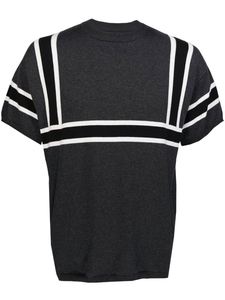 T-shirts personnalisés de haute qualité pour hommes avec le logo Streetwear sur les épaules, motif à rayures imprimées, T-shirt à col court - Product Image 2