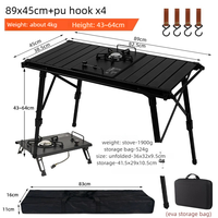Cuisine d'extérieur pour la randonnée, la pêche, table IGT détachable, camping, barbecue, table pliante portable, pique-nique, camping