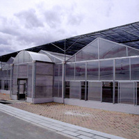 Grande serre intelligente en polycarbonate pour la production hydroponique de légumes avec système de contrôle climatique