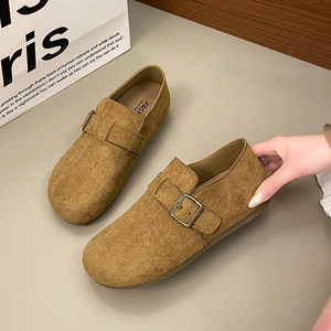 Zuecos de Ante para Mujer, con Correa Ajustable, Plantilla de Corcho, Punta Cerrada, Cómodos, Planos, Multicolores - Product Image 6