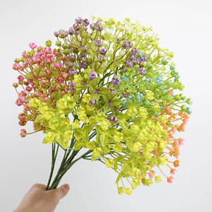 تنفس أبيض اصطناعي للطفل ضوء أخضر أصفر جذع تنفس الطفل زهار دي جيبسوفيلا برعم Babysbreath ممر سائب - Product Image 2