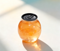Vente en gros de canettes transparentes en PET pour boissons avec couvercles en aluminium faciles à ouvrir pour jus, café et boissons froides