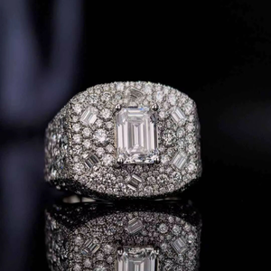 Custom 925 Sterling <b>Silver</b> Championship Moissanite <b>Ring</b> Hip Hop Rapper Style Unisex Fashion Jewelry Gift for <b>Men</b> Women - Product Image 1