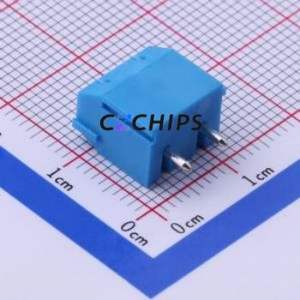 DB301V-5.0-2P-BU-P Screw Terminal Block Through hole Component (THT),P=5mm Connector 1x2P 5mm Blue Through Hole - Product Image 2
