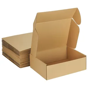 Venta al por mayor logotipo personalizado impreso Comercio electrónico papel Kraft embalaje corrugado caja de envío
