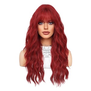 Wholesale 60cm Long Red Body Wave Synthetic <strong>Wig</strong> <strong>Lolita</strong> Fashion Halloween Party Anime Cosplay <strong>Wig</strong> for Women - Product Image 1