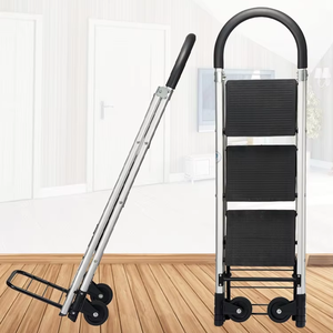 Échelle pliante en alliage d'aluminium, chariot à main convertible, usage polyvalent pour la ferme, 3 marches, capacité de charge de 150 kg, 70 cm de longueur extensible - Product Image 2