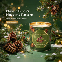 A07D Bougies parfumées en cire de soja dans un bocal en verre électro-plaqué, décoration de Noël de luxe à étiquette privée, comme cadeau
