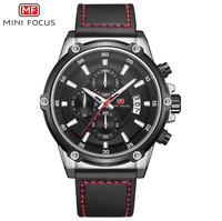 Jam Tangan Pria MINI FOCUS 0175G Klasik Bisnis Kasual Kronograf Kulit Tahan Air Bercahaya Jam Tangan Quartz