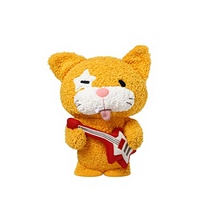 Peluche Guitariste Chat Amusant, Poupée Mignonne, Coussin de Sommeil, Cadeau d'Anniversaire, 31cm-50cm, Unisexe, à partir de 14 ans