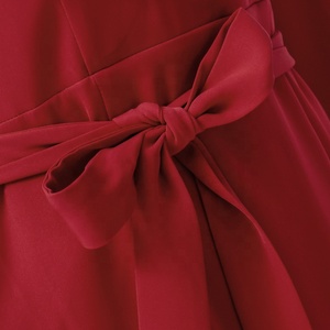 La última de las mujeres maduras 2019 Sexy lazo cruzado de manga larga Casual Maxi vestido con cinturón - Product Image 6