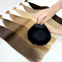 Ekstensi Rambut Rusia Mewah Virgin Hair Flat Tip Grosir Double Drawn Blonde Balayage Keratin Flat Tip Extensions Pabrik