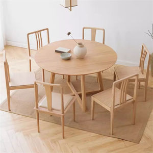 Fabricant professionnel Ensemble de table à manger en bois de teck Ensemble de café rond en bois rustique pour restaurant - Product Image 4