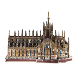 3Dメタルモデルパズルミラノ大聖堂人工銅DIYイタリアミラノお土産世界建築建築モデル工芸品